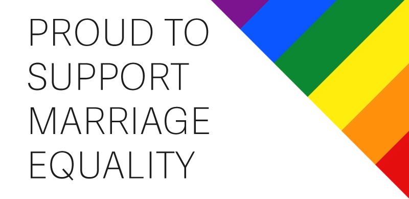 Pride flag in support of marriage equality